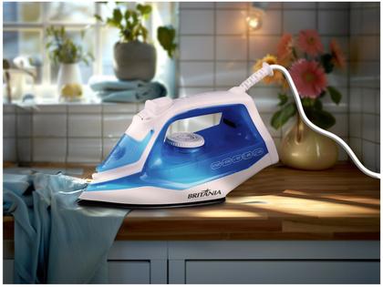 Imagem de Ferro de Passar Roupa a Vapor e a Seco Britânia BFV202AZ Branco e Azul