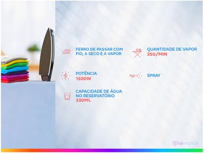 Imagem de Ferro de Passar Roupa a Vapor e a Seco Electrolux