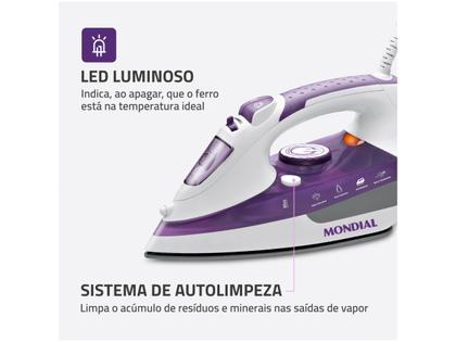 Imagem de Ferro de Passar Roupa a Vapor e a Seco Mondial