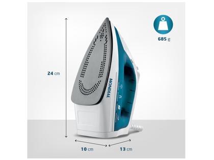 Imagem de Ferro de Passar Roupa a Vapor e a Seco Mondial F-32 Azul e Branco