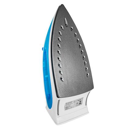 Imagem de Ferro de Passar Roupa a Vapor Kian FPV-100  Base Antiaderente, Função Vapor, 127V, Branco e Azul
