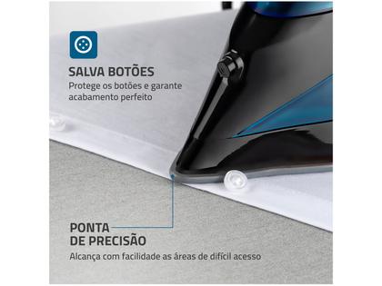 Imagem de Ferro de Passar Roupa a Vapor Mondial F-53 Preto e Azul
