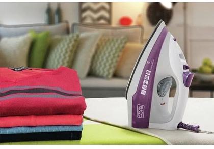 Imagem de Ferro de Passar Roupa Elétrico à Vapor Antiaderente Black Decker 1200w Fx1000