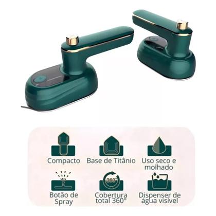 Imagem de Ferro De Passar Roupa Portátil Viagem Cabe Na Mala Bolsa Bivolt 127V /220V