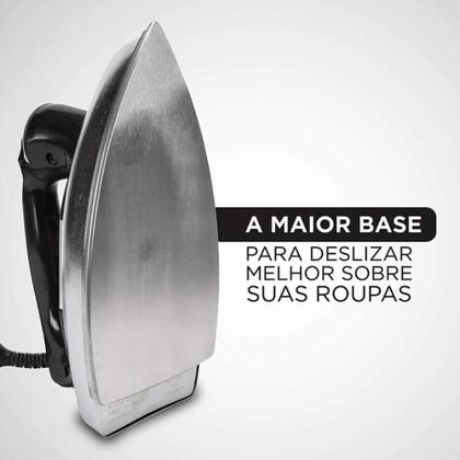 Imagem de Ferro De Passar Roupas A Seco Eletrico Preto Black Decker VFA1110 Leve Com Base Alumínio 1100w 127v