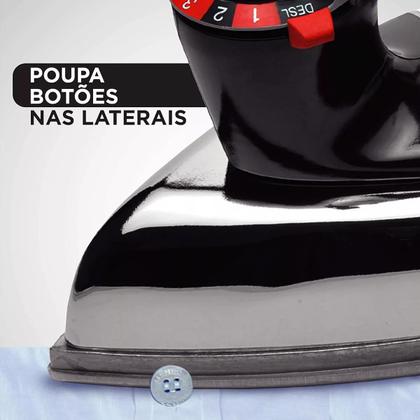 Imagem de Ferro De Passar Roupas A Seco Eletrico Preto Black Decker VFA1110 Leve Com Base Alumínio 1100w 127v