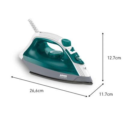 Imagem de Ferro De Passar Roupas a Vapor Elétrico Arno Steamgliss Base Antiaderente, Ponta de Precisão, 5 Temperaturas FSGP