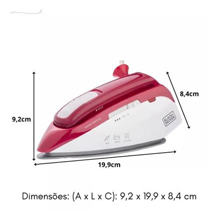 Imagem de Ferro De Passar Roupas Bivolt Portatil Para Viagem FXVG1 Black Decker