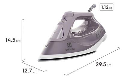 Imagem de Ferro de Passar Seco e vapor Electrolux base cerâmica Glissium vapor vertical extra alta capacidade 1500W Cabo 1.80m ESI50