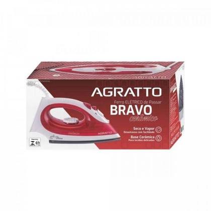 Imagem de Ferro de Passar Vapor 127V Bravo Cerâmico FC-01 Vermelho Agratto