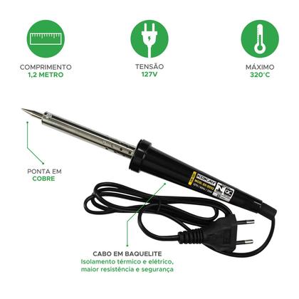 Imagem de Ferro De Solda 25w 127v Ideal Para Reparos - Kokay Sk-2510