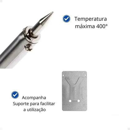Imagem de Ferro De Solda Com Suporte Lupa Garras Jacaré