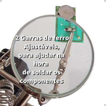 Imagem de Ferro De Solda Com Suporte Lupa Garras Jacaré