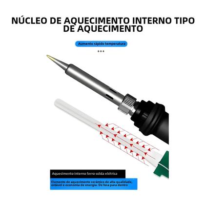 Imagem de Ferro de Solda Elétrico 60W com Temperatura Ajustável (110V/220V) - EUA e UE