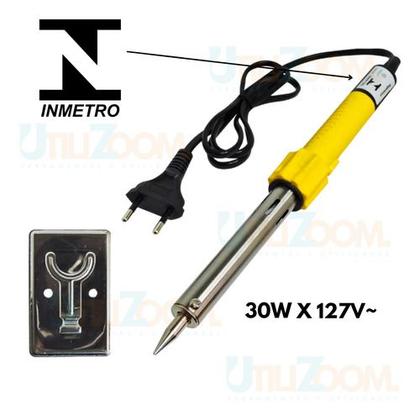 Imagem de Ferro de Solda Elétrico Cabo Plástico Isolado Profissional Alta Precisão para Eletrônica Estanho