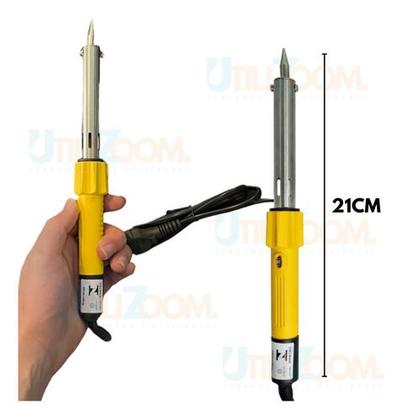 Imagem de Ferro de Solda Elétrico Cabo Plástico Isolado Profissional Alta Precisão para Eletrônica Estanho