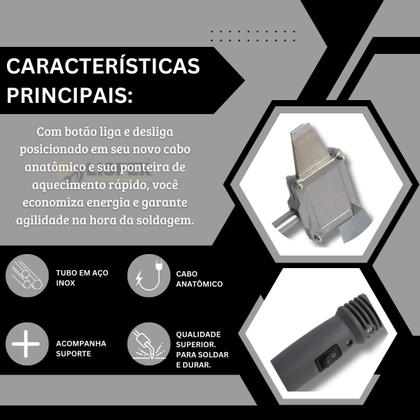 Imagem de Ferro De Solda Machadinha Pro 220v ~ 320w C/ Suporte - Fame