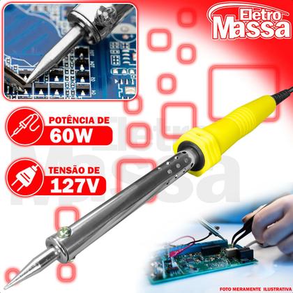 Imagem de Ferro de Solda Profissional 127V 60W Eletronica com Suporte