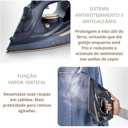 Imagem de Ferro Passar 2 E 1 Vertical Horizontal Sem Fio Base Cerâmica