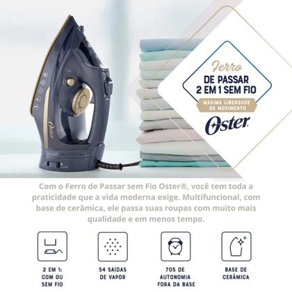 Imagem de Ferro Passar 2 E 1 Vertical Horizontal Sem Fio Base Cerâmica