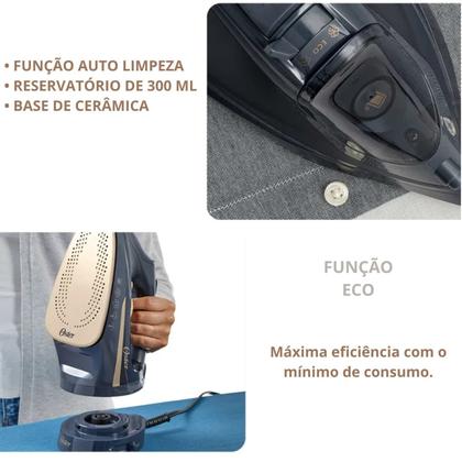 Imagem de Ferro Passar 2 E 1 Vertical Horizontal Sem Fio Base Cerâmica