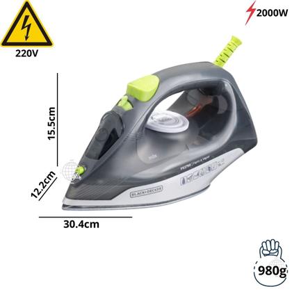 Imagem de Ferro Passar Roupa À Vapor À Seco Black & Decker FX2750 Antiaderente Ceramic Gliss 2000w Cinza 220V