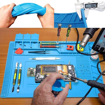 Imagem de Ferro Solda 60w Ajustável + Manta Magnética Celular 45x30cm Antiestática