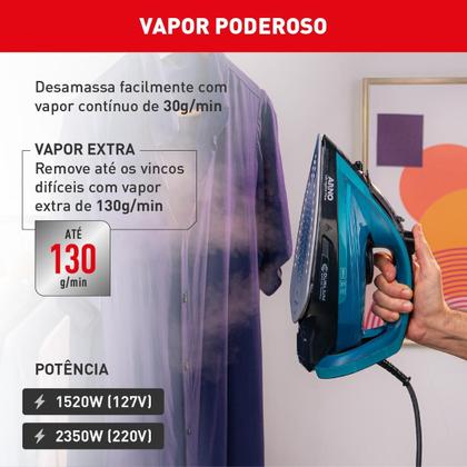 Imagem de Ferro Vapor Arno Ultragliss Plus 127v Base Durilium Airglide FMY