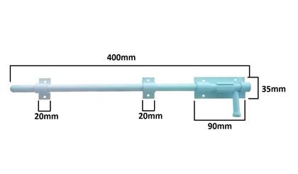 Imagem de Ferrolho Trinco Jumbo Porta Portão Alumínio Branco - 40cm