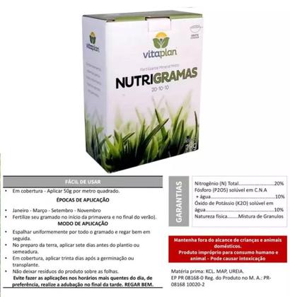 Imagem de Fertilizante adubo Nutrigramas Vitaplan Nutriplan 1 Kg Jardim Gramado
