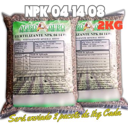 Imagem de Fertilizante Npk 04 14 08 2kg P/ Roseiras Jardim Plantio Hortas