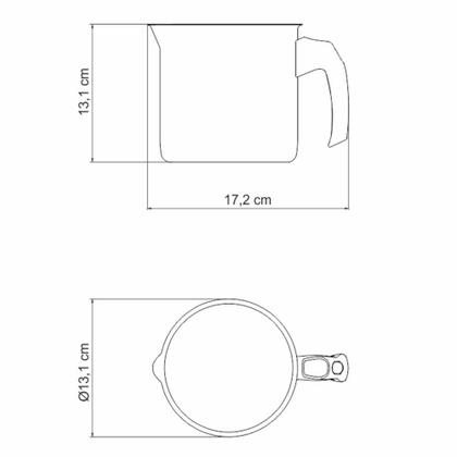 Imagem de Fervedor - Leiteira - Fogão INDUÇÃO - Tramontina - Aço Inox - 12 cm 1,4 L - Allegra - Cabo baquelite