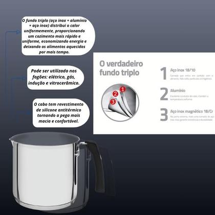 Imagem de Fervedor Tramontina Solar Ceramic 2L Aço Inox Fundo Triplo Revestimento Cerâmico
