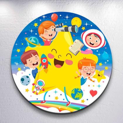 Imagem de Festa Infantil Decoração Dia Das Crianças Painel Capa Sublimada Redondo Tamanhos Mini e Grande