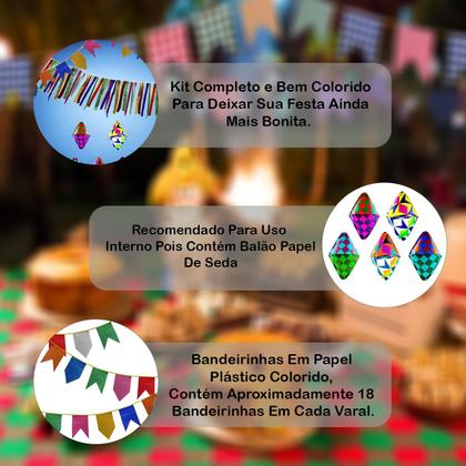 Imagem de Festa Junina 300M Bandeirinhas 100M Fitas e 100 Balões