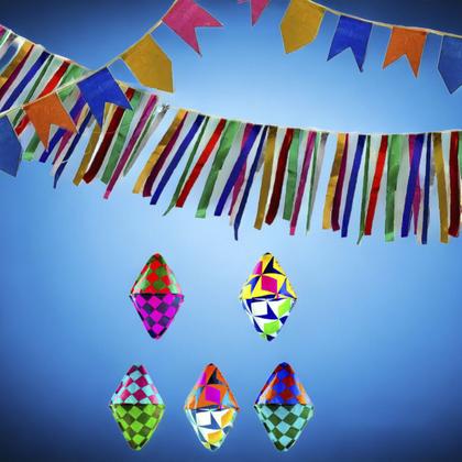 Imagem de Festa Junina 300M Bandeirinhas 100M Fitas e 100 Balões