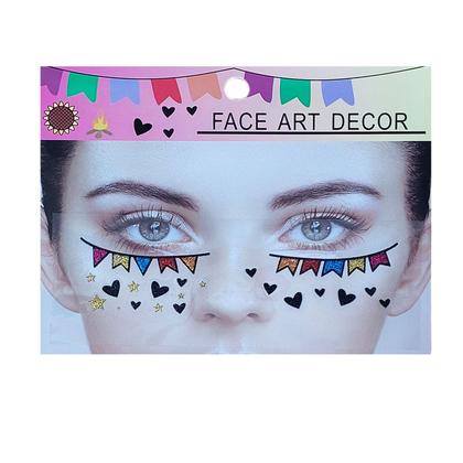 Imagem de Festa Junina Maquiagem Adesiva para o Rosto Face Jewels - Kit com 2 Cartelas Sortidas