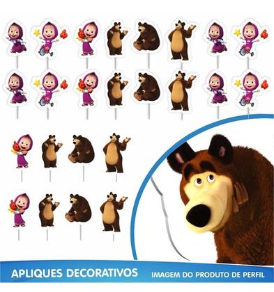 Imagem de Festa Masha e o Urso Kit Aniversário Fácil em EVA com 39 Peças