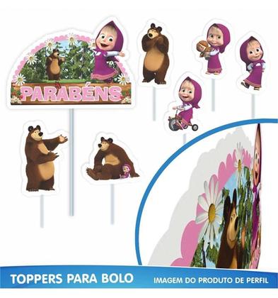 Imagem de Festa Masha e o Urso Kit Aniversário Fácil em EVA com 39 Peças