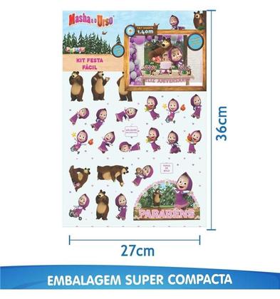 Imagem de Festa Masha e o Urso Kit Aniversário Fácil em EVA com 39 Peças