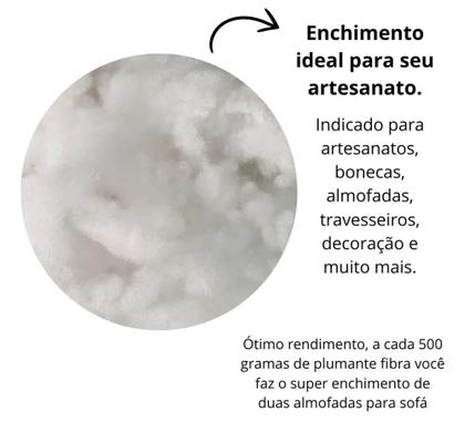 Imagem de Fibra Siliconada 1kg Virgem 2M Preenchimento travesseiros Almofadas