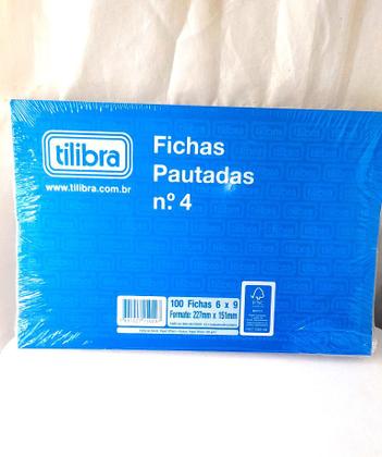 Imagem de Ficha Pautada Tilibra N.4 6X9 - Pt C/ 100 Folhas