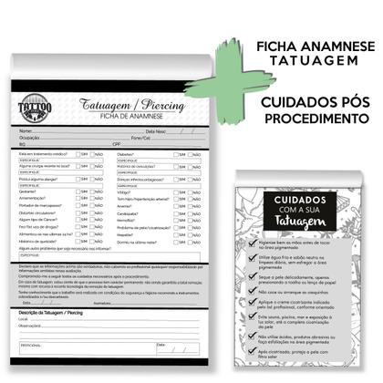 Imagem de Ficha Técnica para Tatuadores Anamnese Bloco Tatoo Tatuagem