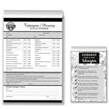 Imagem de Ficha Técnica para Tatuadores Anamnese Bloco Tatoo Tatuagem