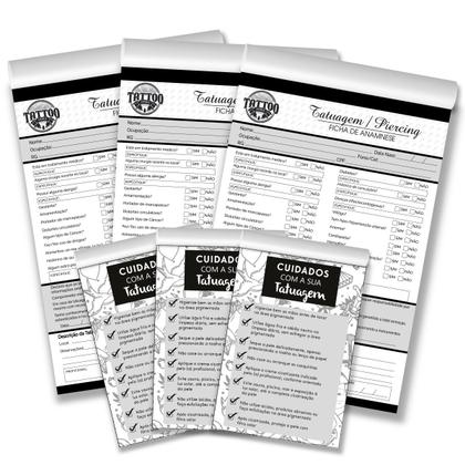 Imagem de Ficha Técnica para Tatuadores Anamnese Bloco Tatoo Tatuagem