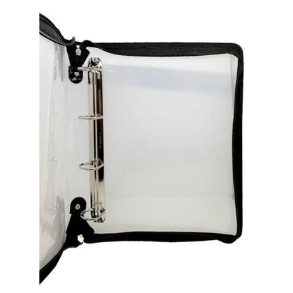 Imagem de Fichário 4 Argolas Ofício Com Zíper-Transparente Preto Yes