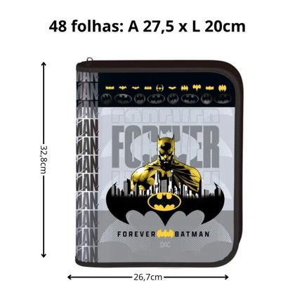 Imagem de Fichário Caderno Argola Divisórias Batman Universitári Ziper