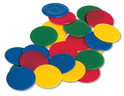 Imagem de Fichas de bingo hand2mind Plastic Solid para crianças e matemática (conjunto de 200)