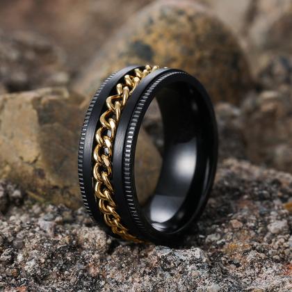Imagem de Fidget de aço inoxidável Ring King Will Intertwine para homens