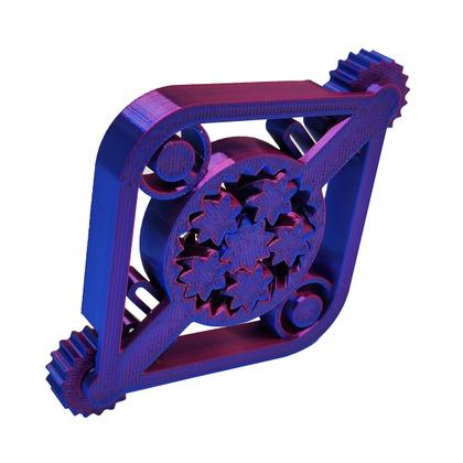 Imagem de Fidget Helicoidal com Click e Engrenagens Spinner Anti Estresse Relaxante 3D Bicolor